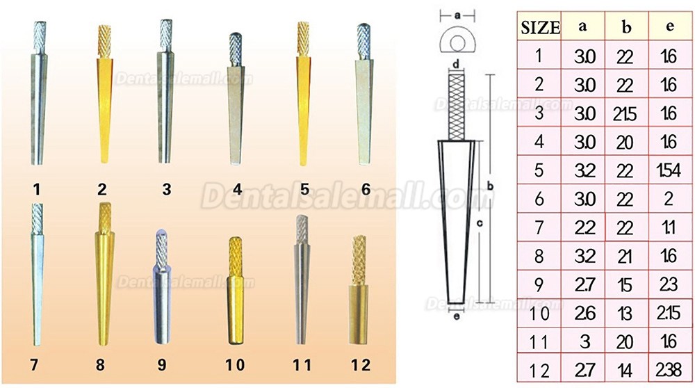Dental Lab Model Base Pins All Types Dowel Pin with Brass Zinc Steel Materials